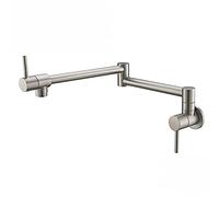 Rubinetto riempitivo for pentole Rubinetto da cucina pieghevole a parete Rubinetto for lavello da cucina monoforo freddo singolo Rubinetto da cucina con braccio oscillante doppio snodo in ottone massi