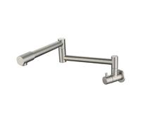 Rubinetto riempitivo for pentole Rubinetto for lavello da cucina con montaggio a parete Pieghevole estensibile con bracci oscillanti a doppio snodo Maniglia singola Solo acqua fredda(Brushed)