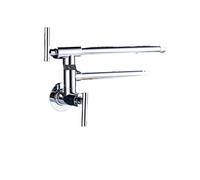 Rubinetto riempitivo for vaso in ottone nero nichel cromato, rubinetto da cucina a parete, rubinetto singolo foro freddo freddo con beccuccio pieghevole per lavelli per roulotte e case(A-Chrome)