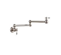 Rubinetto riempitivo for vaso in ottone nero nichel cromato, rubinetto da cucina a parete, rubinetto singolo foro freddo freddo con beccuccio pieghevole(C-Brushed Nickel)