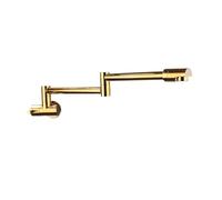 Rubinetto riempitivo for vaso in ottone nero nichel cromato, rubinetto da cucina a parete, rubinetto singolo foro freddo freddo con beccuccio pieghevole per lavelli per roulotte e case(B-Gold)