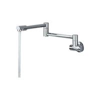 Rubinetto riempitivo for vaso in ottone nero nichel cromato, rubinetto da cucina a parete, rubinetto singolo foro freddo freddo con beccuccio pieghevole per lavelli per roulotte e case(B-Chrome)