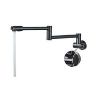 Rubinetto riempitivo for vaso in ottone nero nichel cromato, rubinetto da cucina a parete, rubinetto singolo foro freddo freddo con beccuccio pieghevole(B-Oil Rubbed Bronze)
