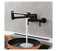Rubinetto riempitivo in ottone con doppi giunti pieghevole for cucina acqua calda e fredda 3 maniglie a parete girevole(2)