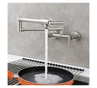 Rubinetto riempitivo in ottone con doppi giunti pieghevole for cucina acqua calda e fredda 3 maniglie a parete girevole(3)