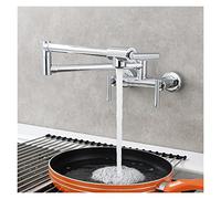 Rubinetto riempitivo in ottone con doppi giunti Rubinetto pieghevole for cucina acqua calda e fredda con 3 maniglie Rubinetto a parete girevole(1)