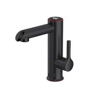 Rubinetto riscaldatore elettrico Warer Rubinetto riscaldante in acciaio inossidabile for rubinetto dell'acqua calda del bagno Mini scaldabagno scorrevole(Metal Black)