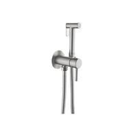 Rubinetto rotondo da competizione in ottone, miscelatore portatile for acqua calda e fredda, doccia a parete, WC, spruzzatore Shattaf, set sanitario(Set BN)