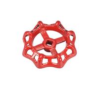 Rubinetto Rotondo Ruota Manico,Quadrato Broccia 10x10mm,OD 98mm Rosso 1pz