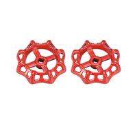 Rubinetto Rotondo Ruota Manico,Quadrato Broccia 10x10mm,OD 98mm Rosso 2pz