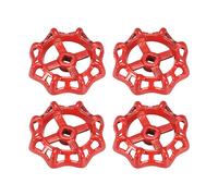 Rubinetto Rotondo Ruota Manico,Quadrato Broccia 10x10mm,OD 98mm Rosso 4pz