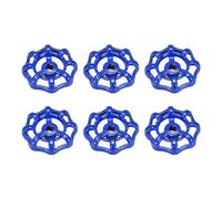 Rubinetto Rotondo Ruota Manico,Quadrato Broccia 6x6mm,OD 51mm Blu 6pz
