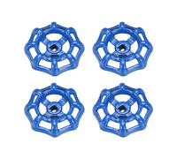 Rubinetto Rotondo Ruota Manico,Quadrato Broccia 6x6mm,OD 58mm Blu 4pz