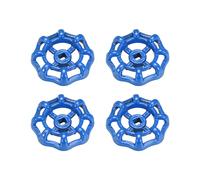 Rubinetto Rotondo Ruota Manico,Quadrato Broccia 7x7mm,OD 64mm Blu 4pz