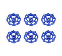 Rubinetto Rotondo Ruota Manico,Quadrato Broccia 7x7mm,OD 64mm Blu 6pz