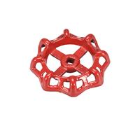 Rubinetto Rotondo Ruota Manico,Quadrato Broccia 9x9mm,OD 96mm Rosso 1pz
