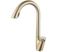 Rubinetto Rubinetto Cucina Estraibile Rubinetto Cucina Girevole Ottone con Doccetta Estraibile Miscelatore Cucina Rubinetto Pulsante Caldo e Freddo Rubinetto Lavello Cucina 2 Funzioni Miscelatore