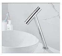 Rubinetto, Rubinetto da bagno in ottone Black Basin rubinetto Freddo e calda Acqua miscelatore Lavello Rubinetto singolo Maniglia for la lavandino con lavandino Rubinetto rubinetto(Chrome tall)