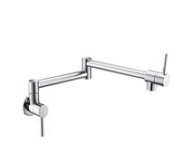 Rubinetto, Rubinetto da cucina pieghevole Rubinetto for lavello monoforo singolo freddo Ruota beccuccio pieghevole Rubinetto for pentola in ottone fissato al muro(Chrome E)