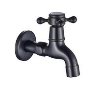 Rubinetto, Rubinetto da giardino for esterni più lungo for lavatrice ad angolo for bagno in ottone nero con montaggio a parete for for vasca Rubinetti for piscina(A)