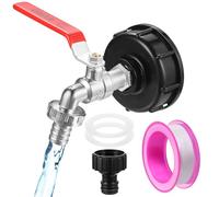 Rubinetto Serbatoio IBC 1000L,Accessorio Serbatoio IBC con Adattatore S60x6 1/2 Pollice,Valvola di Scarico per Serbatoio Acqua Pioggia 1000 Litri,Rubinetto per Serbatoio IBC,Flessibile e Antigoccia