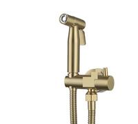 Rubinetto singolo for bidet ad acqua fredda, spruzzatore portatile in oro, set doccia for WC, Shattaf, soffione igienico(Yellow)