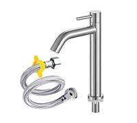 Rubinetto singolo for lavabo freddo in acciaio inossidabile for bagno, balcone, casa, lavaggio, apertura rapida(Long-60cm)