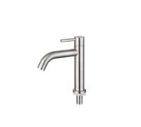 Rubinetto singolo for lavabo freddo in acciaio inossidabile for bagno, balcone, casa, lavaggio, apertura rapida(Short)