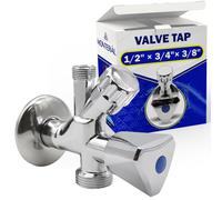 Rubinetto Sottolavabo 1/2 x 3/4 x 3/8 in Ottone Cromato per Alimentazione Acqua