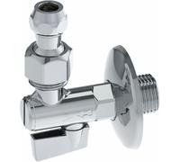 Rubinetto Sottolavabo a Sfera 1/2" x 3/8" con Filtro integrato e snodo| Ottone Nichelato CW617N | per Lavabo e Bidet bagno Made In Italy | Controllo acqua Calda e fredda | Leva in Metallo