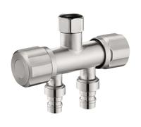 Rubinetto Sottolavabo Valvola Angolare A Tre Vie G1/2 Un Rubinetto Di Ingresso E Due Di Uscita Doppio Controllo Per Lavatrici E Wc Doppio Raccordo Per Lavatrici