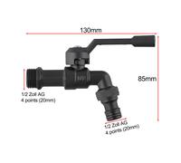 Rubinetto tubo da giardino in ottone nero di lunga durata con doppia uscita 12