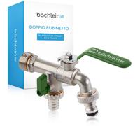 RUBINETTO UNIVERSALE DOPPIO PER IL GIARDINO VERDE INCLUSI 2 RACCORDI PER TUBI