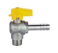 rubinetto valvola gas 1/2'' m portagomma tubo 13 x 19,5 bianco GPL metano diritto en 331 GAS