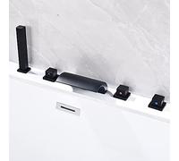 Rubinetto Vasca a Cascata Miscelatore Vasca da Bagnoda Bagno Nero Rubinetto da Bagno con Doccetta Miscelatore Set Soffione Doccia a Cascata Cromo