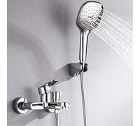 Rubinetto Vasca Bagno, Miscelatore Monocomando Esterno Per Vasca/doccia, Con Doccetta & Tubo Flessibile 1.5M & Supporto, Ottone Moderno, Supporto a Parete Per Vasca, Cromate