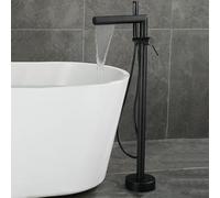 Rubinetto Vasca Cascata Monocomando Miscelatore Colonna Vasca Freestanding con Doccetta,nero