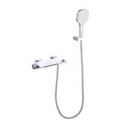 Rubinetto Vasca da Bagno con Doccetta a Mano Multifunzione, Miscelatore per Vasca Cascata con Mensola, PVC Tubo Flessibile da 1,5 m, Rubinetteria da Vasca a Parete per Bagno Moderno