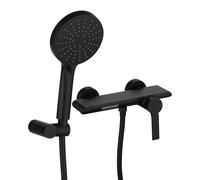 Rubinetto Vasca da Bagno con Doccetta,Include un rubinetto per vasca,Una doccetta con tre modalità di getto e un ripiano portaoggetti da 270 × 95 mm,Facile da installare,Nero Opaco