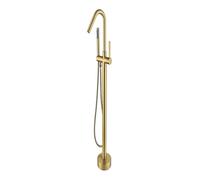Rubinetto Vasca Da Bagno Freestanding, Con doccetta manuale, miscelatore for doccia calda e fredda, adatto for bagni(Brushed Gold)