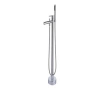 Rubinetto Vasca Da Bagno Freestanding, Miscelatore for doccia con beccuccio girevole, con doccetta, maniglia singola(Chrome)