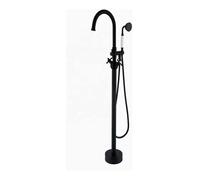 Rubinetto Vasca Da Bagno Freestanding, Miscelatore for vasca con beccuccio girevole a 360°, con doccetta, con manopole a doppia croce(Matte Black)