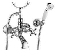 Rubinetto Vasca da bagno Vintage con doccetta manopola antica stile retro, cromo