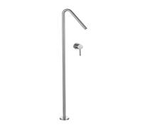 Rubinetto Vasca da Terra 304 Acciaio Inox Spazzolato, Monocomando Miscelatore per Vasca Free Standing Caldo e Freddo,Spazzolato