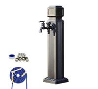 Rubinetto verticale a colonna d'acqua da giardino con soffione nero, 110 l, ideale per giardini e cortili, soluzione di irrigazione durevole ed elegante