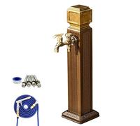 Rubinetto verticale da giardino con rubinetto a colonna d'acqua e ugello spray, nero, 110 l, ideale per giardino e cortile, soluzione di irrigazione esterna durevole