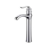 Rubinetto vintage cromato per lavabo - Rubinetto miscelatore monocomando retrò per acqua calda e fredda, design a foro singolo, ideale per bagni classici