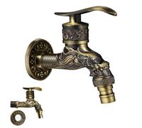 Rubinetto Vintage Scolpito in Ottone Anticato, per Lavabo Da Bagno, Giardino, Es