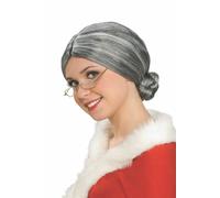 Rubini Vecchia Signora Nonna Mrs. Claus Grigio Chignon Parrucca Adulto Halloween