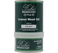 Rubio Monocoat Finitura a Olio per Legno 14 m² - Walnut | Oil Plus 2C | Olio a base di Semi di Lino, ad Asciugatura Rapida, per Legno da Interni, Include Acceleratore (parte B) | Protezione | 350 ML